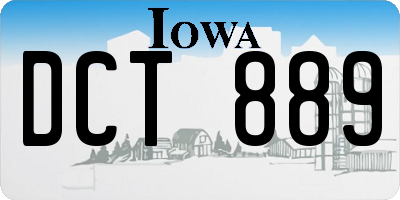 IA license plate DCT889