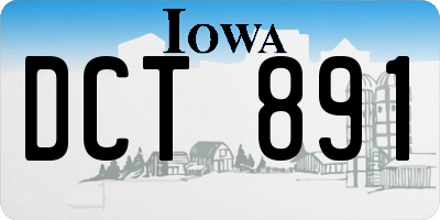 IA license plate DCT891