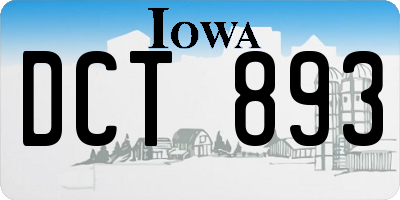 IA license plate DCT893