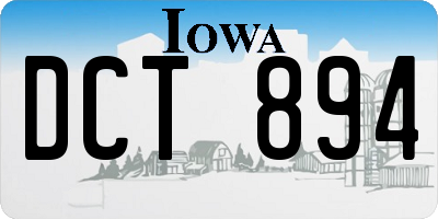 IA license plate DCT894