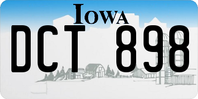 IA license plate DCT898