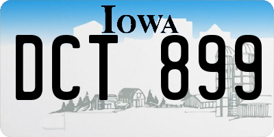 IA license plate DCT899