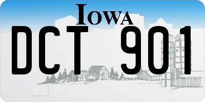 IA license plate DCT901