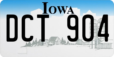 IA license plate DCT904