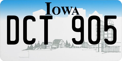 IA license plate DCT905