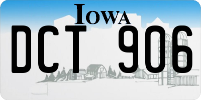 IA license plate DCT906