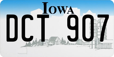 IA license plate DCT907