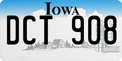IA license plate DCT908