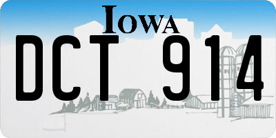 IA license plate DCT914