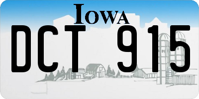 IA license plate DCT915