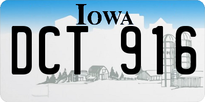 IA license plate DCT916