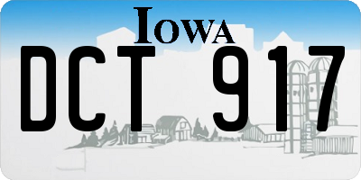 IA license plate DCT917