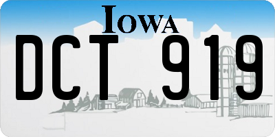 IA license plate DCT919