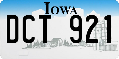 IA license plate DCT921