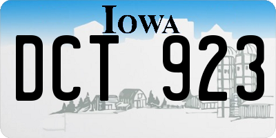 IA license plate DCT923