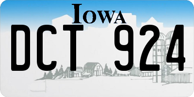 IA license plate DCT924