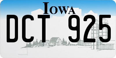 IA license plate DCT925