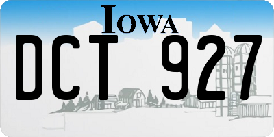 IA license plate DCT927
