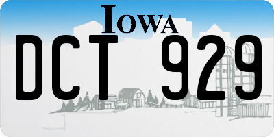 IA license plate DCT929