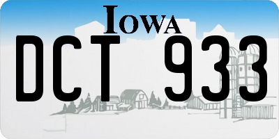 IA license plate DCT933