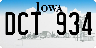 IA license plate DCT934