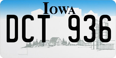 IA license plate DCT936
