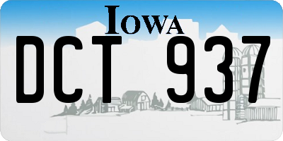 IA license plate DCT937