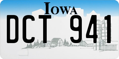 IA license plate DCT941