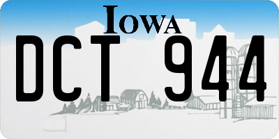 IA license plate DCT944