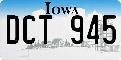 IA license plate DCT945