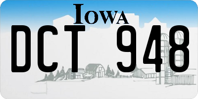 IA license plate DCT948