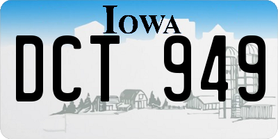 IA license plate DCT949