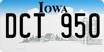 IA license plate DCT950