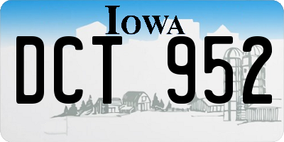 IA license plate DCT952