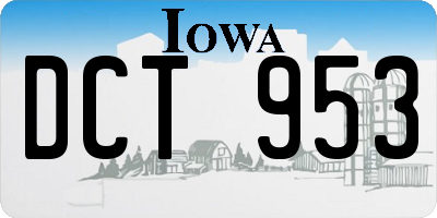 IA license plate DCT953