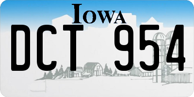IA license plate DCT954