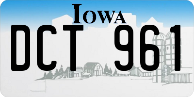 IA license plate DCT961