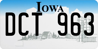 IA license plate DCT963