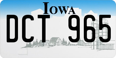 IA license plate DCT965