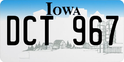 IA license plate DCT967
