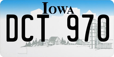 IA license plate DCT970