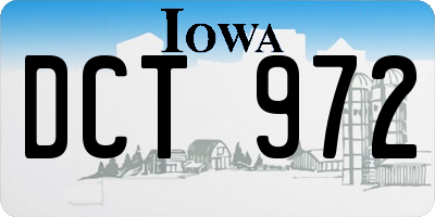 IA license plate DCT972