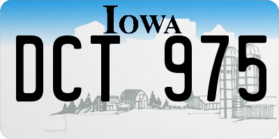 IA license plate DCT975