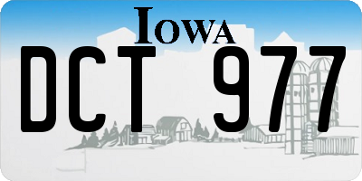 IA license plate DCT977