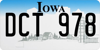 IA license plate DCT978