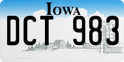 IA license plate DCT983
