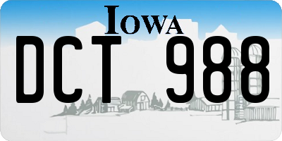 IA license plate DCT988