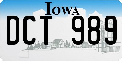 IA license plate DCT989