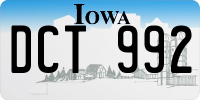 IA license plate DCT992