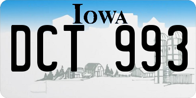 IA license plate DCT993